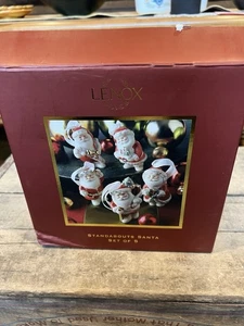 Lenox Standabouts Santa Figurines Set of 5 Porcelain 2.5” w/ Box & Styrofoam  - Picture 1 of 11