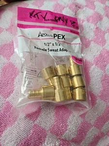 Apollo APXFS1210PK 1/2" Messing PEX-B Widerhaken x 1/2" Buchse Kupfer Schweiß Adapter 8  - Bild 1 von 6