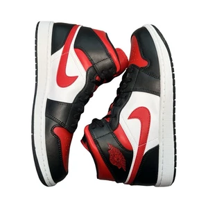 Nike Air Jordan 1 Mid White Black Red 2022 Men’s Sneakers New DS 554724-079 - Picture 1 of 5