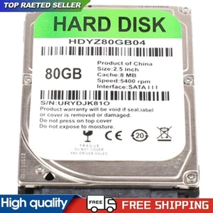 80GB Internal HDD 2.5 inch SATA III 5400 RPM Hard Drive for Laptop Computer #g - Picture 1 of 5
