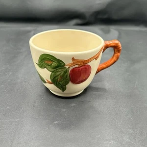 Franziskaner Apfel Geschirr Teetasse Schale 3" hoch handbemalt USA - Bild 1 von 9