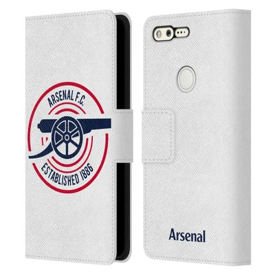 OFFICIAL ARSENAL FC CREST AND GUNNERS LOGO LEATHER BOOK CASE FOR GOOGLE PHONES - Image 1 of 4