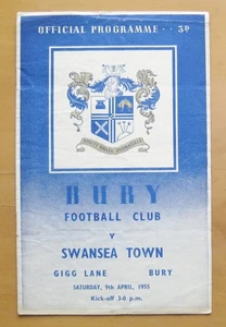 BURY v SWANSEA TOWN 1954/1955 *Fair/Good Condition Football Programme* - Picture 1 of 1