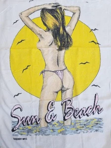 Vintage Sherry Handtuch Sun & Ocean Bikini blond Modell Myrtle Beach SC Souvenir - Bild 1 von 5