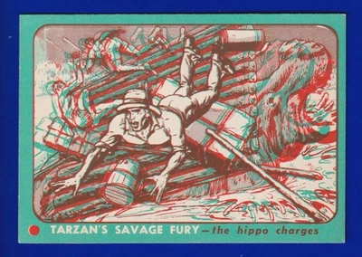 THE HIPPO CHARGES 1953 TOPPS TARZAN'S SAVAGE FURY #25 EXCELLENT NO CREASES - Image 1 of 2