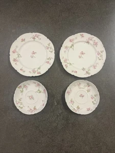 Haviland Limoges Schleiger 31A Rose Rosa 2 piatti insalata + 2 piattini - Foto 1 di 10