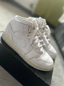 Nike Air Jordan 1 Mid White White Tick UK-Größe 5 - Bild 1 von 11