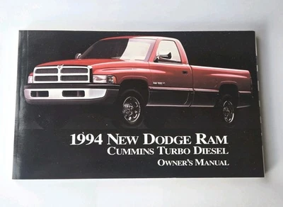 1994 NEW DODGE RAM CUMMINS TURBO DIESEL OWNERS MANUAL EXCELLENT COND - Image 1 of 2