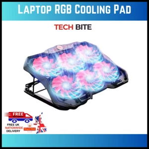 Laptop Cooling Pad 6 Height Adjustable RGB Radiator F6 Chill Gaming - Picture 1 of 4