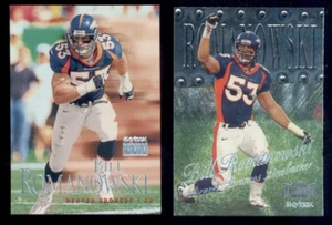 1999 Skybox BILL ROMANOWSKI Denver Broncos 2-Card Lot Premium Metal - Picture 1 of 1