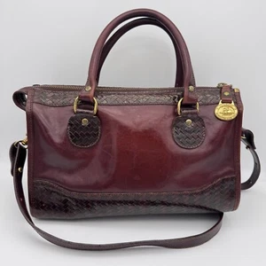 Brahmin Handtasche Umhängetasche Tasche Handtasche mit Riemen geflochtenes Leder braun Vintage 90er - Bild 1 von 22