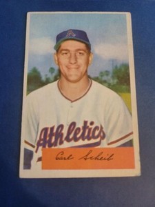 1954 Bowman #67 Carl Scheib EX Philadelphia Athletics Pitcher