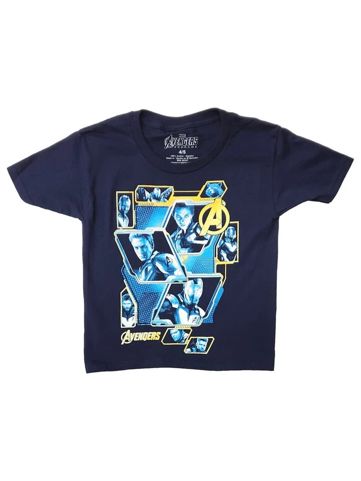 Marvel Boys Blue Avengers Super Hero Short Sleeve T-Shirt Tee Shirt - Image 1 of 1