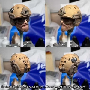 Cabeza de hombre escultura cabeza de soldado moderna premium 1/18 para hágalo usted mismo figura de acción de 3,75" - Imagen 1 de 7
