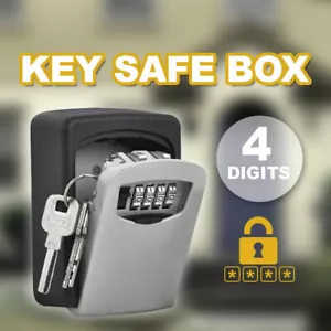 Wall Mounted High Security Steel Storage 4 Digit Key Box With Combination Lock - Picture 1 of 9