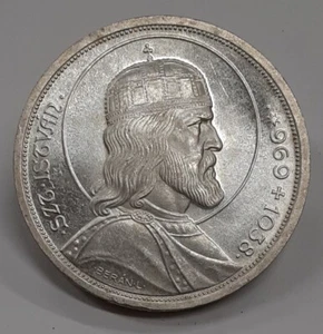 1938 Hungary 5 Pengo Silver Coin of 900th Anniv of Death of St. Stephen BU - Picture 1 of 2