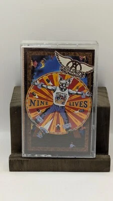 AEROSMITH Nine Lives Classic rock Sony Music 1997 Premium card  cassette tape  - Image 1 of 3