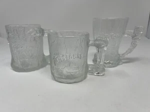McDonalds Feuerstein Glas Becher 1993 3 Stück Rocdonalds Tassen | Top Zustand - Bild 1 von 10