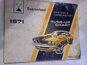 FIX IT   --     GUARANTEED IGNITION & CARBURETION  TUNE-UP CHART 1971  - Picture 1 of 3