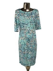 Barbara Lebek Blau Damen Kleid Größe Medium 14 Stretch NEU EU42 UVP 79£ - Bild 1 von 13