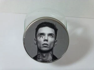 Andy Biersack Small Round Tilt Glass Decorative Jar Kitchen Food Storage Candy - Picture 1 of 4