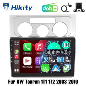 DAB+ Android Autoradio Für VW Touran 2003-2010 GPS Navi WIFI CarPlay mit Kamera - Bild 1 von 17