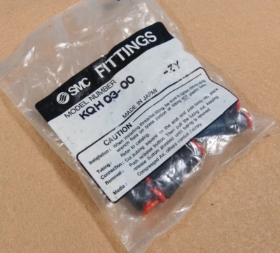 5/32" Tube Straight Connector, SMC KQH03-00 (KQ2H03-00) - Lot of 10, New in Bag - Image 1 of 4