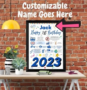 PERSONALISED 1ST BIRTHDAY PRESENT FOR BABY BOY SON GRANDSON NEPHEW HIM GIFT ONE - Picture 1 of 6