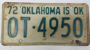 1972 OKLAHOMA Is OK License Plate OT-4950 - Picture 1 of 1