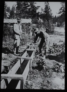 IRRIGATION FLUME CANADA Magic Lantern Slide 1914 PHOTO FARMING - Picture 1 of 3