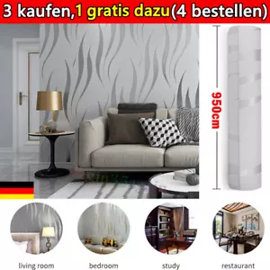 Tapete Wellenmuster Vliestapete 3D-Effekt Tapetenrolle Schlafzimmer Wohnzimmer, - Bild 1 von 10