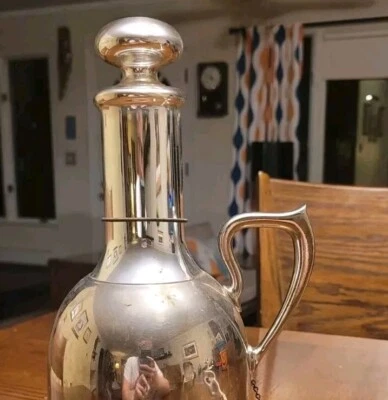 HOTAkOLD 12 1/2” Jarra Vidrio Mercurio Cromo Aspiradora Specialty Co MCM Art Deco Foto 1 de 4