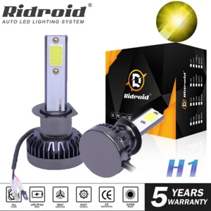 2 Stück H1 3000K gelbe LED-Scheinwerferlampenset Nebelscheinwerfer Lampe 120 W 26000 lm - Bild 1 von 16