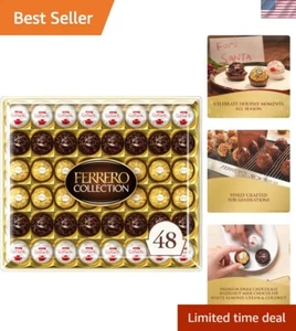 48 Count Premium Gourmet Assorted Chocolate Gift Box - Hazelnut & Coconut Del... - Picture 1 of 9