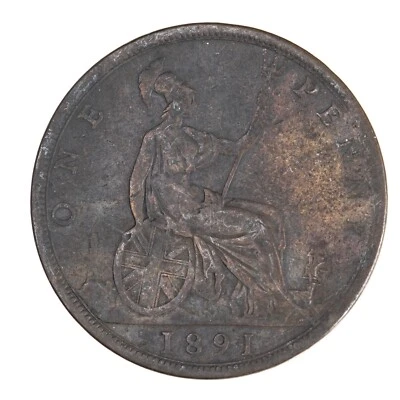 1891 Great Britain British One Penny Good Circulated Condition - Image 1 of 2
