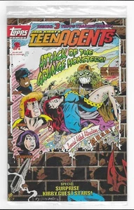 JACK KIRBY'S TEEN AGENTS #2 & 3 TOPPS COMIC BOOK LOT 1993 SEALED W/ CARDS INSIDE - Picture 1 of 4