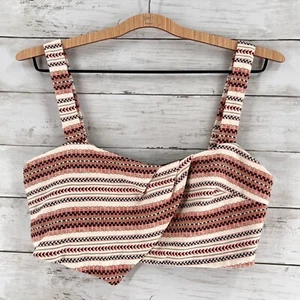 ZARA Crop Top Donna Bralette Medio Cinturino Largo Tessuto Arazzo Tessuto Boho Nuovo con etichette - Foto 1 di 16