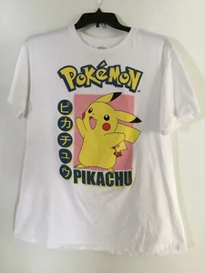 POKÉMON PIKACU MEN’S X-LARGE GRAPHIC WHITE T SHIRT - Picture 1 of 3