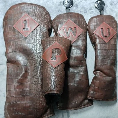 Handmade alligator Ostrich vintage golf club covers Driver wood Hybrid cover Set - Image 1 of 4