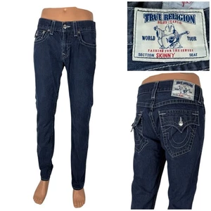 True Religion Mens 31 X 33 Jeans Skinny Blue Basic Natural 2S Flaps Denim Cotton - Picture 1 of 11