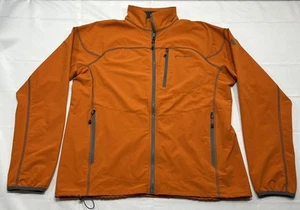 Eddie Bauer First Ascent Jacket  Mens Size Large Orange Softshell Full Zip Hike - Picture 1 of 9