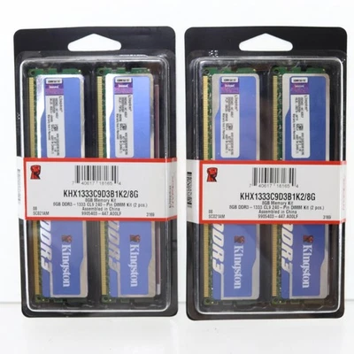 Kingston HyperX DDR3 DIMM 16GB (4x4GB) 1333MHz [KHX1333C9d3b1k2} New NIP - Image 1 of 3