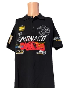 Vintage Monaco Grand Prix Racing Club Monte Carlo F1 schwarzes Poloshirt Gr. 2XL - Bild 1 von 15