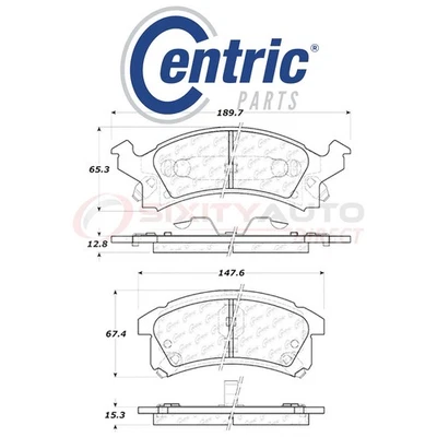Centric Posi Quiet Disc Brake Pads w Shims for 1992-2005 Chevrolet Cavalier ww Foto 1 de 4
