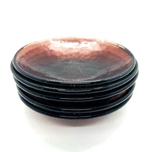 Fire and Light Plum Dipping Dish Bowl Recycled Glass 4.5" Diameter - Set of 5 - Picture 1 of 10