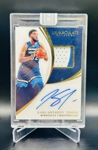 2018 Karl Anthony Towns Panini Immaculate 1/1 Whitebox On Card Auto Gem - Picture 1 of 2