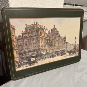 Vintage Black &White Harrods Cork And Felt Placemats 12x9 inch - Picture 1 of 10