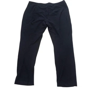 Eileen Fisher Petite Black Pull On Straight Leg Pants Linen Blend PM - Picture 1 of 6