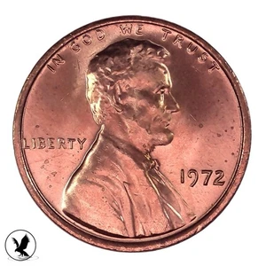 1972 P DDO Lincoln CentExact Coin, Mint State Red, Error, Double Die Obverse - Picture 1 of 2