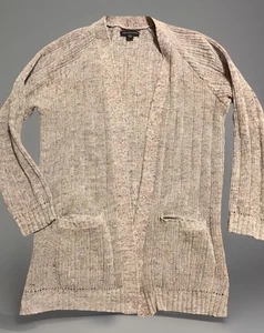 American Eagle Damen Pullover Cardigan offene Fronttaschen kuscheliger Strick S rosa grau - Bild 1 von 13